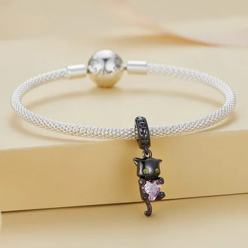 Vista 96 de Abalorios de plata de ley para pulseras, collares, familia para siempre, circonita cúbica, regalo de joyería para mujeres