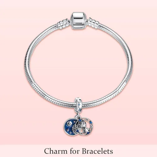 Vista 3 de MITSOKU Heart Art Line Man Dog Pumpkin Flowers Dangle Pendants Beads for Women Bracelets Necklaces 925 Sterling Silver Spider-Hero Man Charms