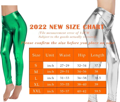 Vista 3 de PINKPHOENIXFLY - Leggings brillantes de piel sintética para mujer