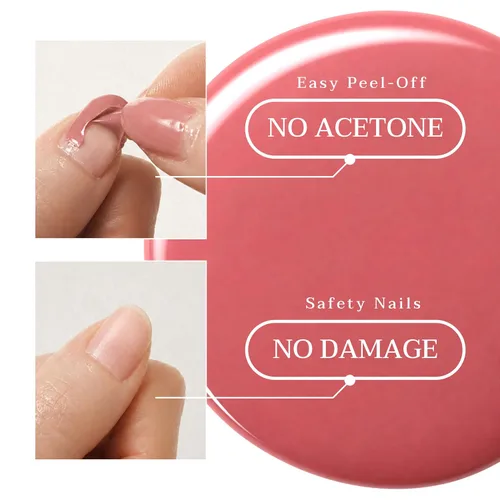 Vista 5 de Juego de esmaltes de uñas rosa coral, juego de 3 piezas a base de agua vegano melocotón y rubor nude con capa superior brillante Uñas frescas