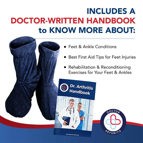 Vista 7 de Botas calentadoras con insertos para pies desarrolladas por médicos, calentadores de pies para mujer y hombre, botas calentadoras y manual para Azul