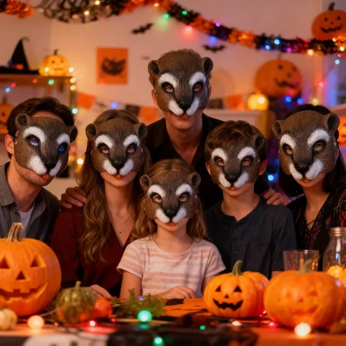 Vista 2 de 1 máscara de animal Hallween de ardilla, accesorio para disfraz de Halloween, Pascua, fiesta, cosplay, accesorios