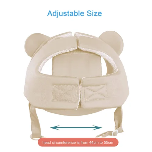 Vista 4 de Casco infantil para bebé, protector de cabeza (beige) Niños Ajustable Casco Sombrero Arneses Cap Kid Niño Crawl Walk Jugar