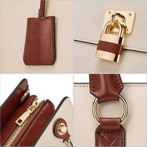 Vista 6 de BOSTANTEN Maletín para mujer de 15.6 pulgadas, bolso de cuero para laptop vintage, elegante bolso de negocios para abogadas, bolsa de trabajo