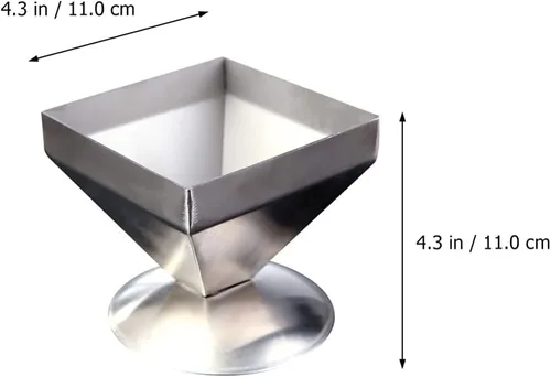 Vista 4 de DOITOOL Molde de pirámide de acero inoxidable, molde de carne, anillo para pastel, forma de triángulo, forma de relleno de alimentos, moldeador