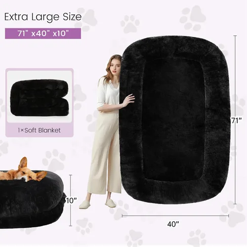 Vista 7 de Murago Cama humana para perros adultos, cama larga para perros de tamaño humano de 43 x 10 x 71 pulgadas, funda extraíble, diseño ortopédico