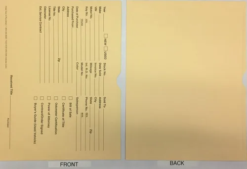 Vista 2 de A Plus Chaquetas de archivo para distribuidores de vehículos Buff 100
