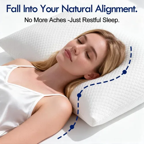 Vista 4 de HITO Juego de 2 almohadas de cama de hotel, tamaño estándar, 100 % material virgen, almohada alternativa de plumón – Soporte suave para espalda