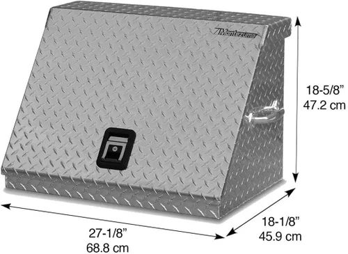 Vista 5 de Montezuma Caja de herramientas triangular de acero resistente de 26" x 18" (aluminio, brite)