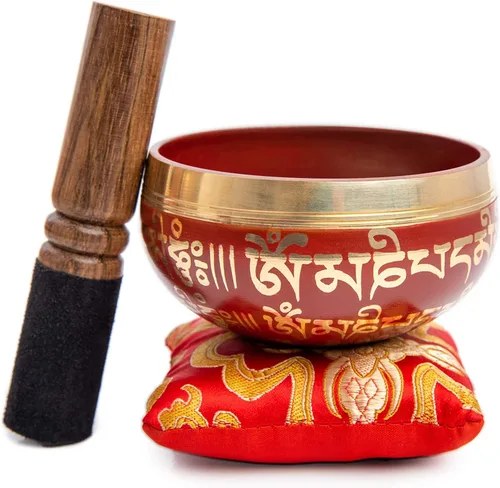 Vista 6 de Juego de cuencos tibetanos cantadores - Fácil de tocar para principiantes - Auténtico y elaborado a mano para meditación de atención plena, sonido