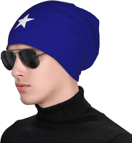 Vista 4 de Bonnie Blue Flag Beanie Hat for Men Women Warm Soft Polyester Knit Skull Cap Unisex Winter Hat Cuffed Beanie