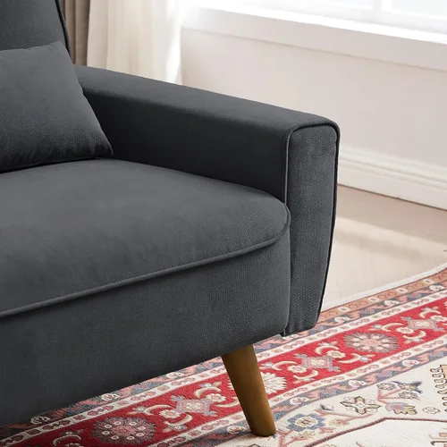 Vista 8 de Sofá Loveseat de 48", Sofá de Amor de 2 Plazas Moderno de Mediados de Siglo, Sofás Pequeños para Sala de Estar, Dormitorio, Apartamento, 2 Almohadas