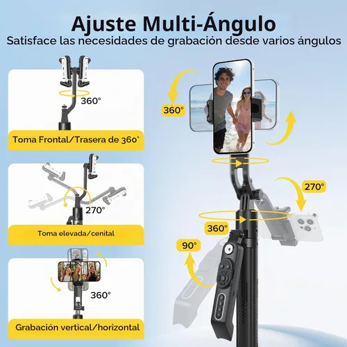 Vista 5 de 72 "auto cara seguimiento selfie stick trípode soporte, seguimiento trípode