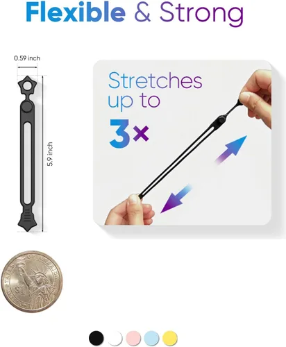 Vista 8 de Cierre rápido: bridas de silicona reutilizables, organizador de cables para cables de carga, cables de datos y cables de computadora, correas
