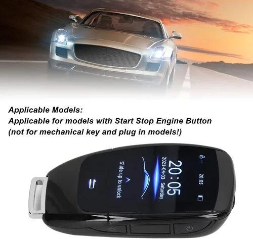 Vista 3 de Qiilu Llave LCD inteligente universal TK900 Pantalla táctil LCD Smart Key Remote Entrada sin llave para modelos de botón de motor de arranque y Negro