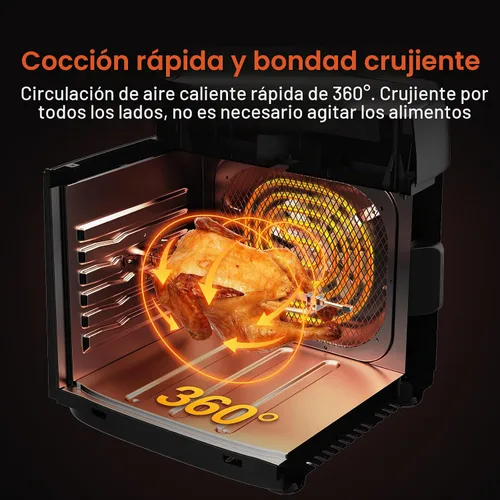 Vista 7 de Combo de horno tostador con freidora de aire grande de 13 cuartos de galón con asador 12 en 1