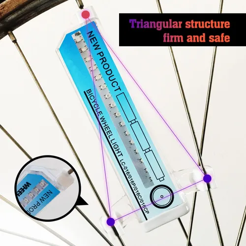 Vista 4 de Luces de rueda de bicicleta, luces de rueda de bicicleta para conducción nocturna, reflector de radios de bicicleta, impermeable, 2 modos