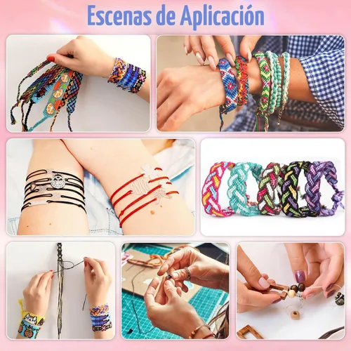 Vista 3 de Selizo 12 rollos de hilo de nailon para pulseras, cordón de nailon para nudos chinos para hacer joyas, hilo de cuentas de nailon para Kumihimo