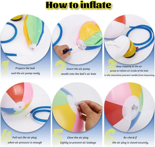 Vista 3 de Paquete de 13 bolas de playa inflables de 12 pulgadas, bola de playa, globos de fiesta para niños y adultos, pelota inflable para patio, pelotas