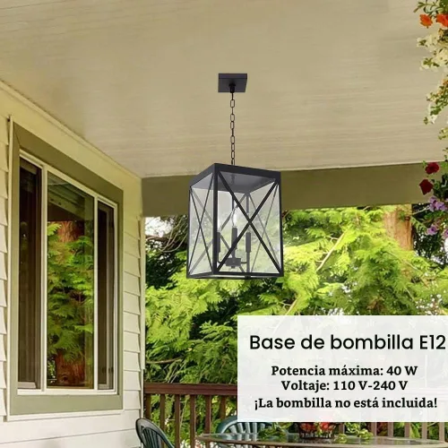 Vista 3 de MELUCEE Lámpara de araña de 3 luces para exteriores, lámpara colgante