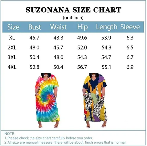 Vista 3 de SUZONANA Vestido de camiseta casual para mujer, cuello en V, manga corta, con dos bolsillos frontales, color sólido, vestido de gran