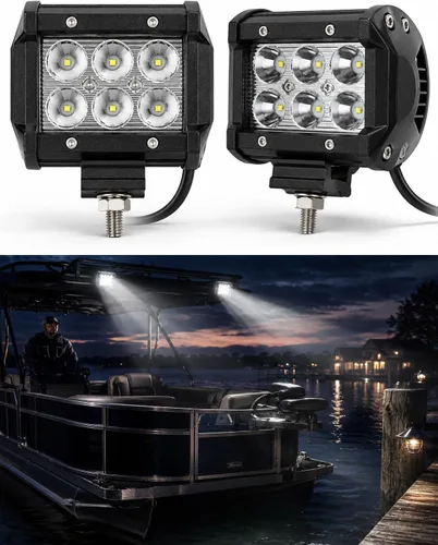 Vista 10 de Shangyuan Pontón - Luz de acoplamiento para barcos - Esparcidor LED marino y luces de navegación, azul, 2 piezas