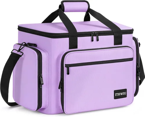 Vista 21 de Estuche de transporte para máquina de coser con múltiples bolsillos de almacenamiento para accesorios, bolsa universal de almacenamiento compatible
