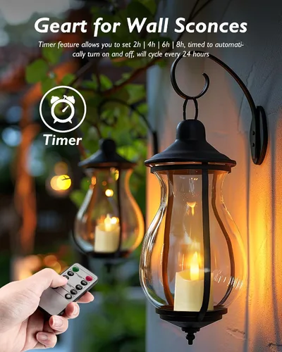 Vista 3 de Homemory - Velas recargables sin llama, Velas votivas LED con temporizador de 2/4/6/8H, 6 piezas, velas de té operadas por batería con temporizador
