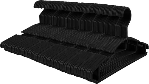 Vista 8 de GoodtoU Perchas de plástico para niños pequeños, perchas para bebé, paquete de 60 perchas para niños, color negro