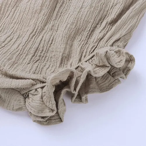 Vista 3 de HAOLUKI Pantalones cortos básicos de algodón y lino para recién nacidos pantalones cortos de polipropileno