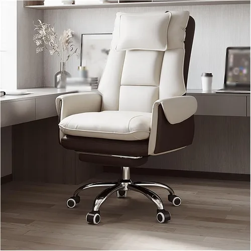 Vista 9 de Ergonomic Big & Tall Pu Leather Office Chair, High Back Wide Desk Chair with Wheels & Retractable Footrest, Comfortable Executive Computer Chair