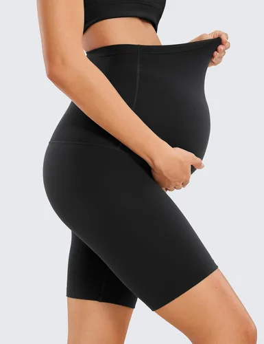 Vista 3 de CRZ YOGA Butterluxe - Pantalones cortos de yoga de maternidad sobre el vientre de 6 pulgadas, pantalones cortos de ciclismo atléticos