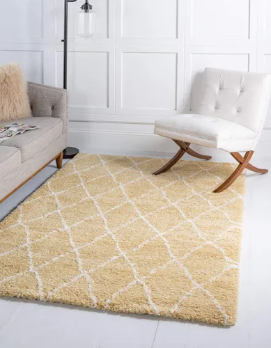 Vista 12 de Unique Loom Rabat Shag Collection - Alfombra de área con enrejado (2 pies 2 pulgadas x 3 pies 1 pulgada, rectangular, marfil puro/gris)