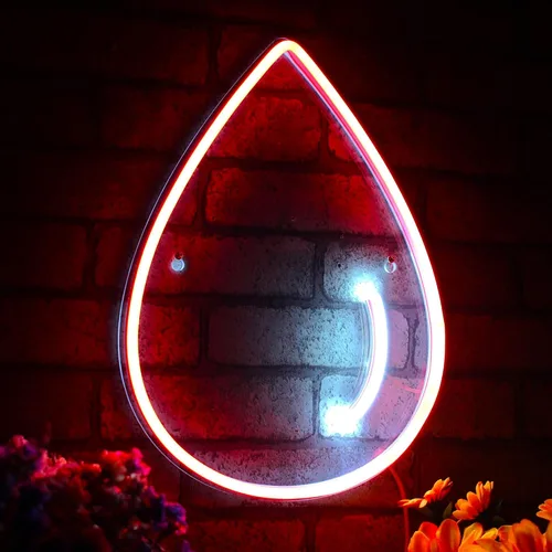 Vista 9 de ADVPRO Señal de neón del silicón LED de la flexión de la gota de agua - azul - st16s32-fnu0070-b