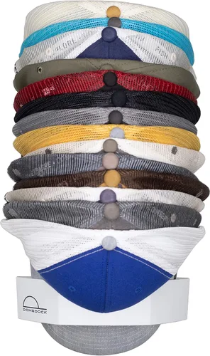 Vista 4 de Dome Dock The Original USA Made - Perchero y organizador compacto de sombreros para instalación en pared, capacidad para 20 sombreros, color negro