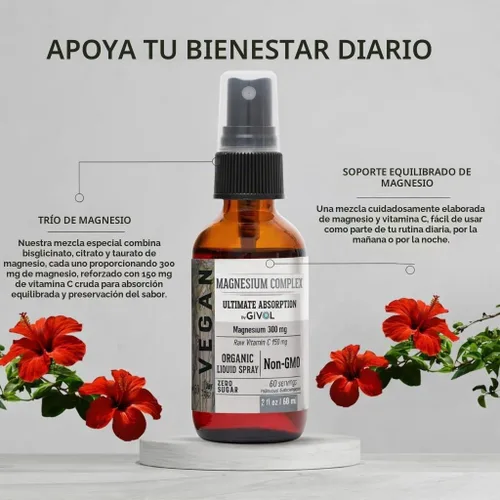 Vista 2 de Tri Magnesio Complejo Spray, Sin Azúcar – Hecho en Estados Unidos – 2 FL oz/2 fl oz
