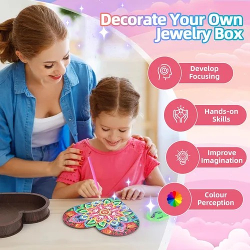 Vista 2 de Diakud Regalos para niñas de 6, 7, 8, 9, 10, 11 y 12 años, kits de arte de diamantes para niños de 8 a 12 años, juguetes para niñas de 10 a 12 años