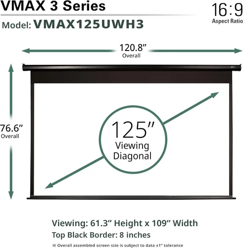 Vista 6 de Elite Screens VMAX 3 125" 16:9 Pantalla de proyector motorizada VMAX125UWH3 Negro
