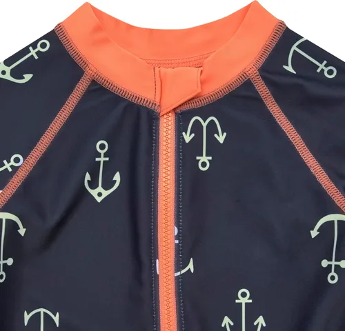 Vista 4 de Gerber Traje de baño de protección solar de manga larga para bebés y niños pequeños Azul (Blue Anchor)