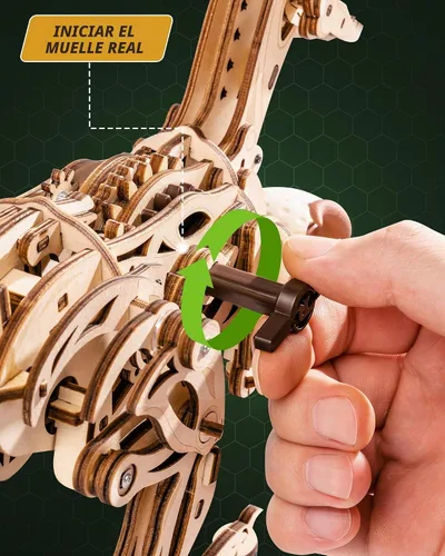 Vista 3 de ROKR Rompecabezas de madera 3D para adultos, kit de modelo de velociraptor, rompecabezas de madera 3D de 106 piezas, regalo para adultos