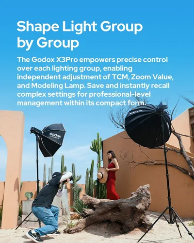 Vista 3 de Godox X3 Pro N X3Pro N TTL Disparador de flash inalámbrico para Nikon, transmisor de pantalla táctil 2.4G con control de aplicación Bluetooth