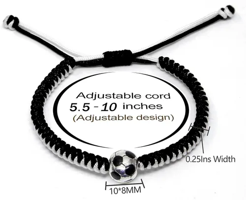 Vista 3 de MANYC - Pulseras de fútbol para hombres, mujeres y niños, accesorios elegantes para fanáticos del fútbol, regalos de espíritu de equipo para niños