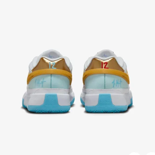 Vista 3 de Nike Ja 1 - Zapatos de baloncesto para niños grandes (FZ8327-103, blancoazul acuarioazul glaciar)