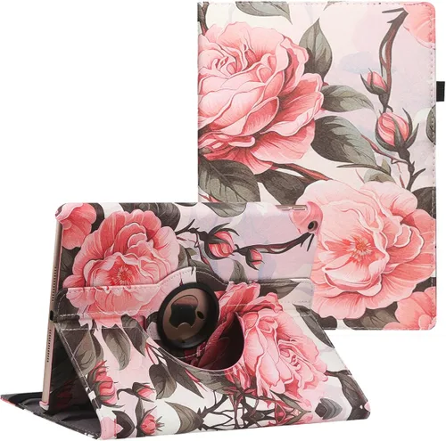Vista 16 de Funda para iPad de 9.7 pulgadas 2018 2017/iPad Air 2 – Funda protectora con soporte giratorio de 360 grados, funda protectora inteligente