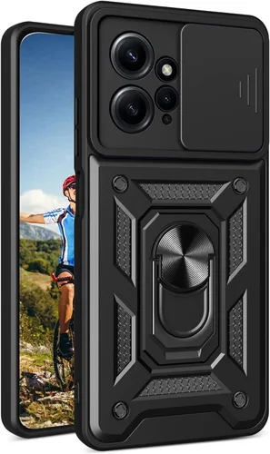 Vista 10 de CCSmall - Funda para Xiaomi Redmi Note 12 Pro+ con cubierta deslizante para cámara SJ color negro