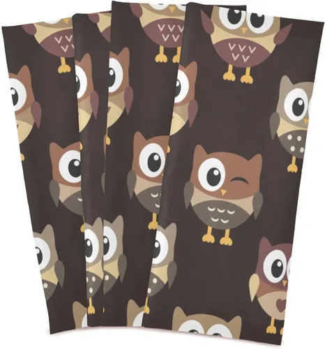 Vista 2 de Owls - Toallas de cocina marrones, 18 x 28 pulgadas, paños de cocina súper suaves y absorbentes para lavar platos, paquete de 6 toallas de mano