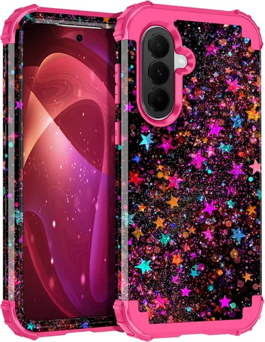 Vista 93 de Miqala Funda para Galaxy A14 5G, que brilla en la oscuridad, tres capas, resistente, a prueba de golpes, protección completa, parachoques