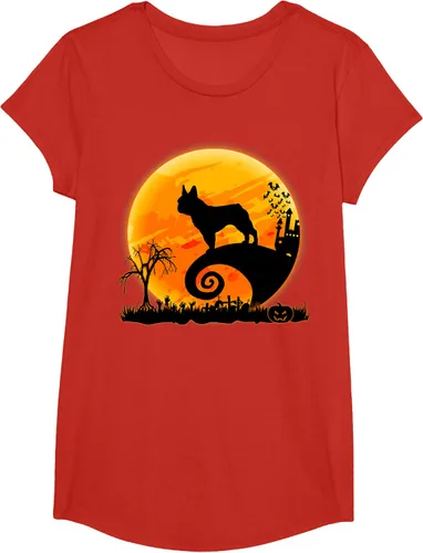Vista 44 de Camiseta divertida de disfraz de Halloween para perro y luna de Bulldog francés, Negro, S