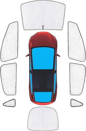 Vista 122 de KMF 6 piezas de parasoles gruesos para Mazda 3 Hatchback (No Sedán) 2014-2018 Accesorios, parasoles completos para parabrisas y ventanas de coche