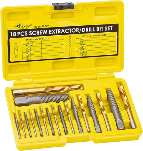 Vista 9 de TOPEC Juego de extractor de tornillos dañados, 7 piezas extractoras de pernos fáciles de sacar para quitar fácilmente pernos rotos, tornillos